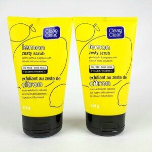 2x Clean & Clear Lemon Zesty Brightening Facial Scrub Vitamin C 4.2 fl oz
